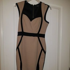 Mini khaki dress with slits